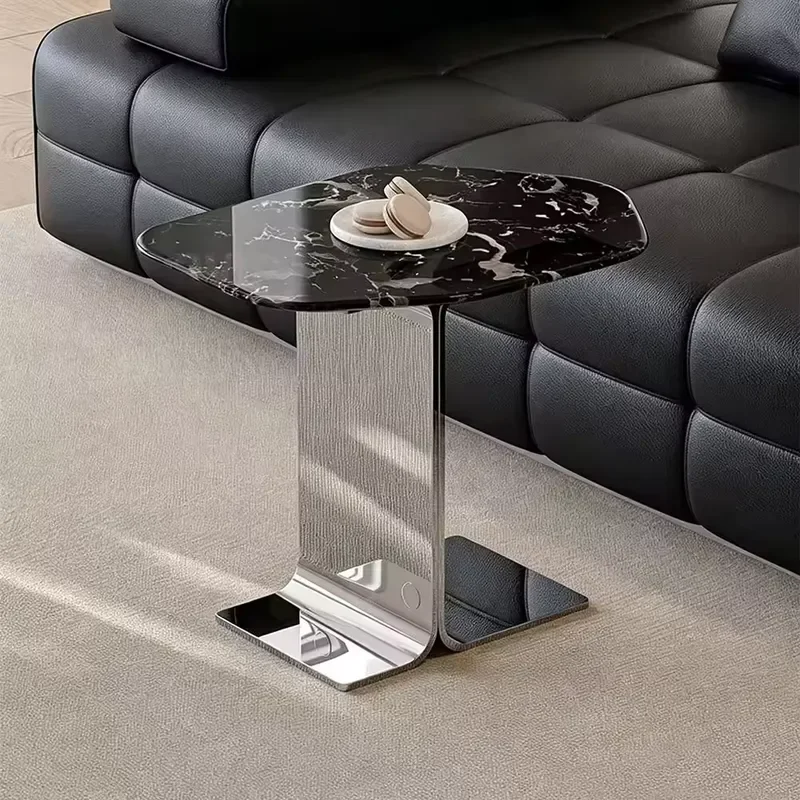 High End Small Movable Coffee Side Table Modern Home Furniture Marble Top Sofa Side Table for Living Room Furniture