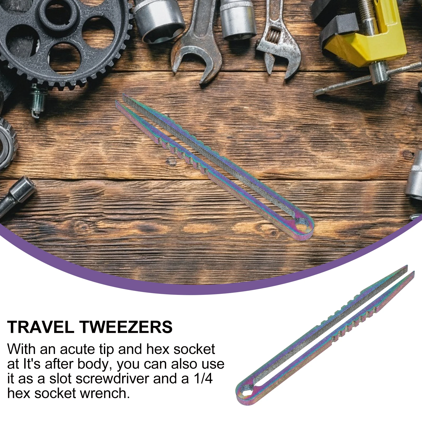 

Titanium Alloy Tweezers Soft NC Hex Socket Wrench Tool Emergency Whistle Mini Travel Removal H Tools Practical Durable