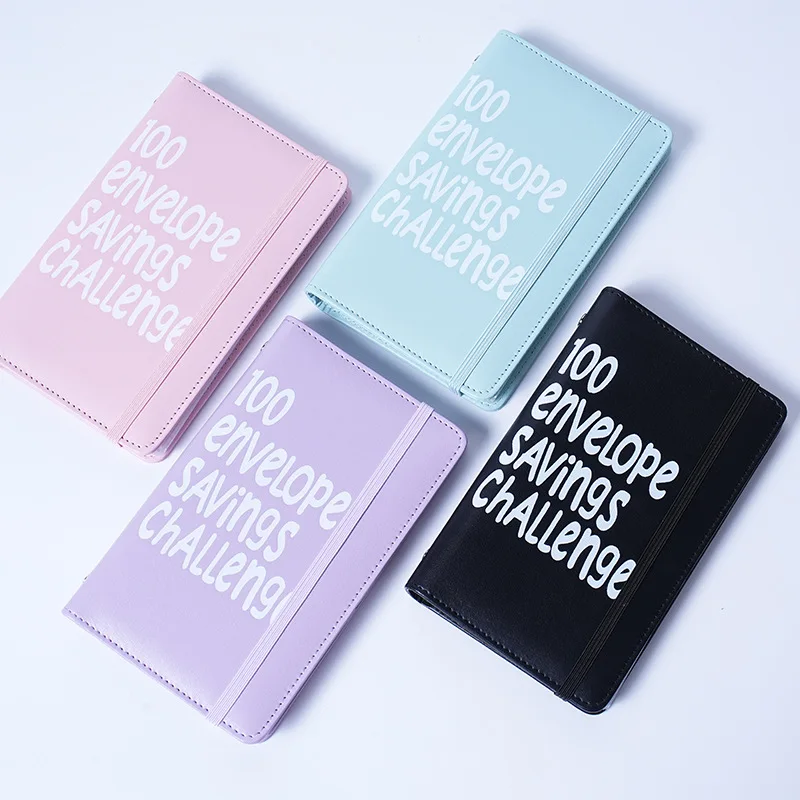 Carnet de budget en cuir A5 pour le défi des 100 enveloppes, organiseur de finances personnelles pour adultes