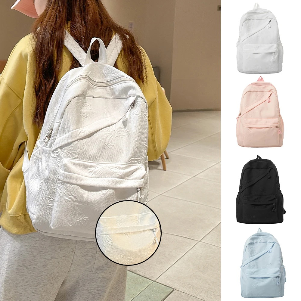 

Рюкзак, модный и стильный новый корейский стиль, нейлоновый рюкзак большой вместимости с тиснением и бантом