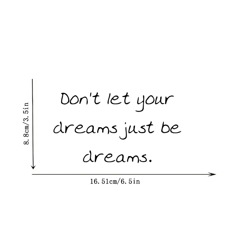 Don't Let Your Dreams Just Be Dreams, Mirror Makeup Mirror Stickers, Car Sticker, Car Window Decoration, Vinyl Sticker