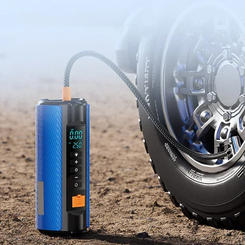 Automobile emergency start power supply air pump integrated with electric treasure multi-function portable battery spark starter