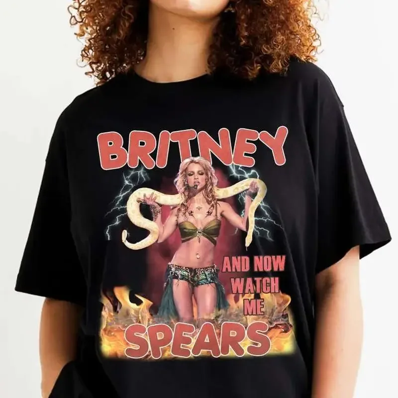 Hot Rare Britney Spears And Now Watch Me Black S 5XL T Shirt