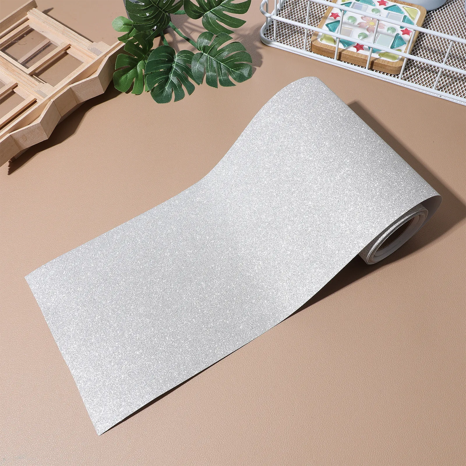 

Peel and Stick Glitter Wallpaper Border 1 Roll Large Decorative Trim for Wall Frames Furniture DIY Crafts Home Decor Bulletin