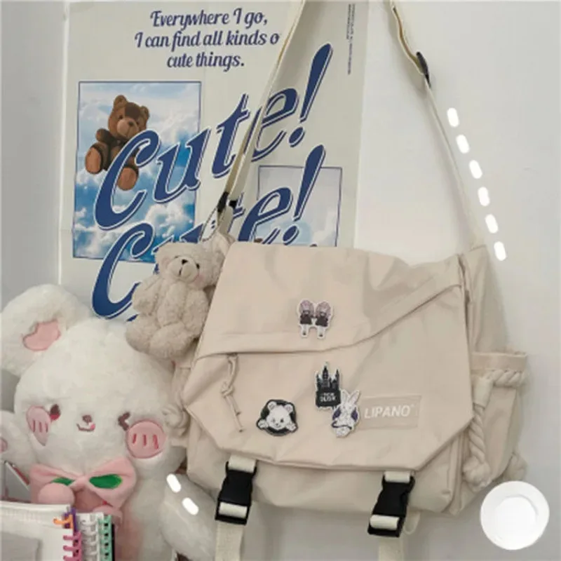 สไตล์เกาหลีสไตล์ถนนอเนกประสงค์ศิลปะเวอร์ชั่นฮ่องกงกระเป๋าสะพาย Messenger กระเป๋าสะพายข้าง