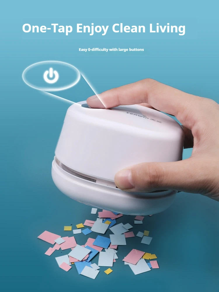 Tenwin Desktop vacuum cleaner - Removable dust bin for easy dust disposal. Household desk rubber eraser handheld vacuum cleaner.