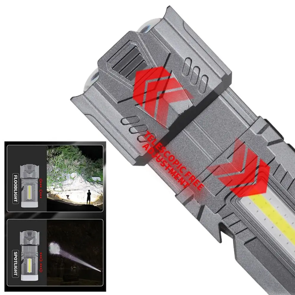 

COB Side Light Mini Strong Light Flashlight with Strong Magnet USB Rechargeable Portable Work Light High-Powerful Multifunction