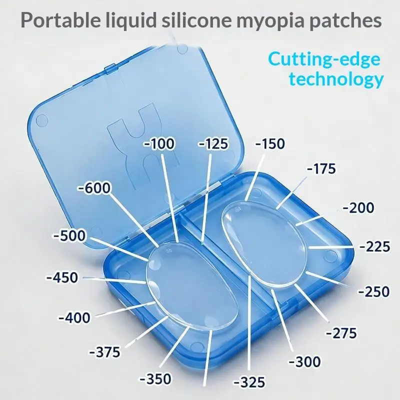 Stick on Myopic Lenses Portable Silicone Nearsighted Patch Adhesive Lens Waterproof Vision Correction Insert For Goggle