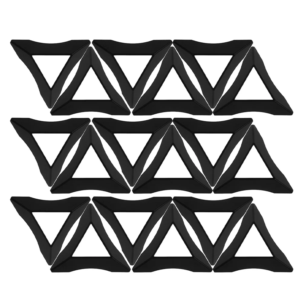 30Pcs Plastic Triangle Puzzle Cube Holder Mini Triangular Base Speed Cube Stand for Kids Room Desk Display Black