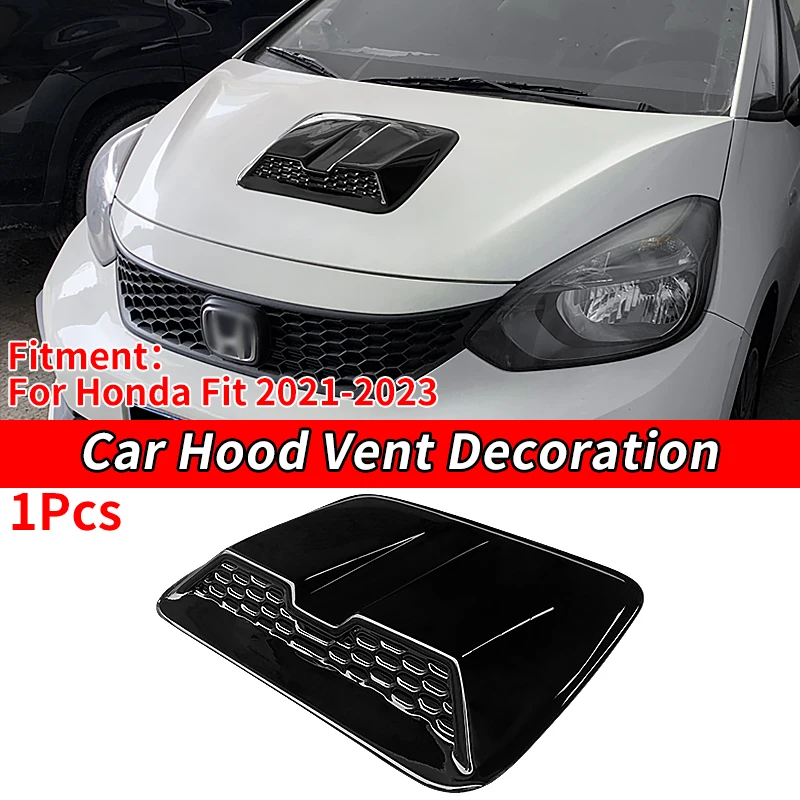 

Car Engine Hood Scoop Cover Auto Vents Decorative Air Flow Intake Hood Scoops Ventilation Black Cover For Honda Fit 2021-2023