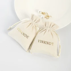 50pcs Custom Logo Customized Jewelery Velvet Drawstring Bag Soft Velvet Suede Pouches Packaging for Wedding Party Gift Organizer