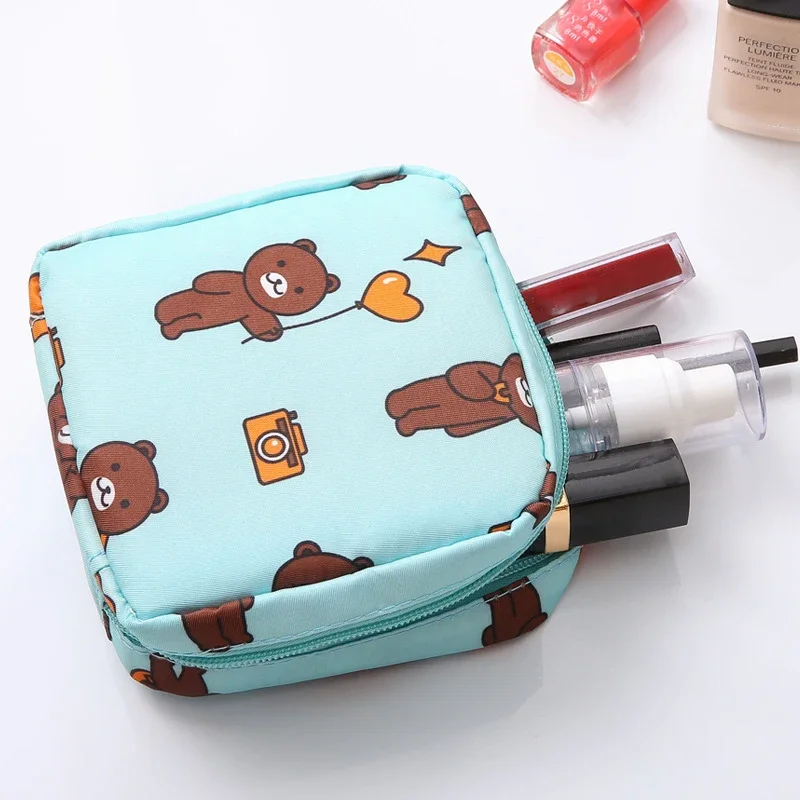 Ladies Girls Beauty Makeup Bag Holder Case Kawaii Cosmetic Bags Organizer Women Tampon Napkin Sanitary Pad Pouch Storage Bag