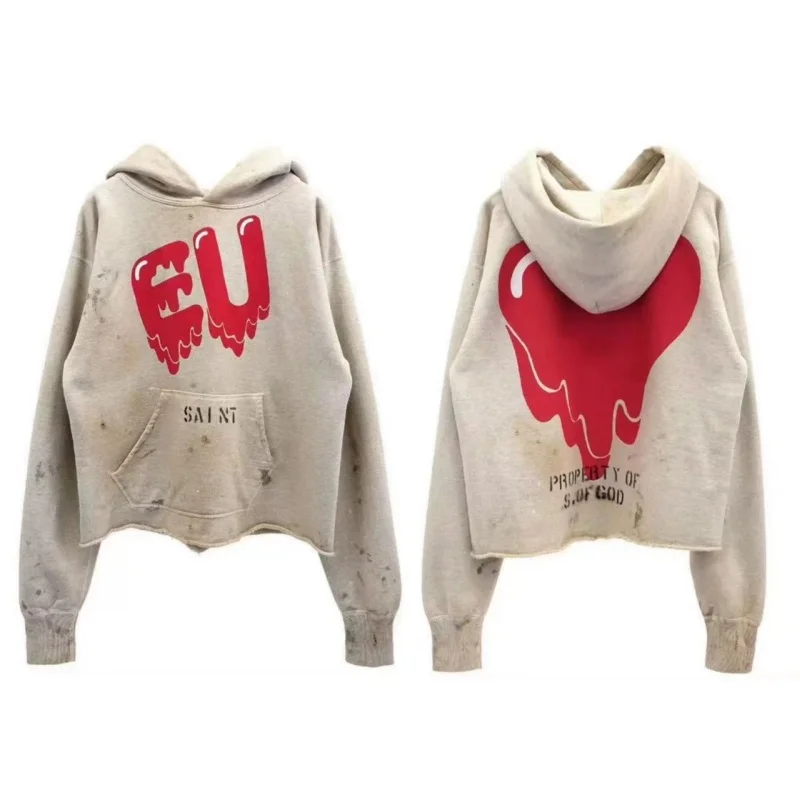 Y2K Saint EU Faded Winter Washed Vintage Graffiti Distressed Dirty High Street Oversized Hoodie Sweatshirt