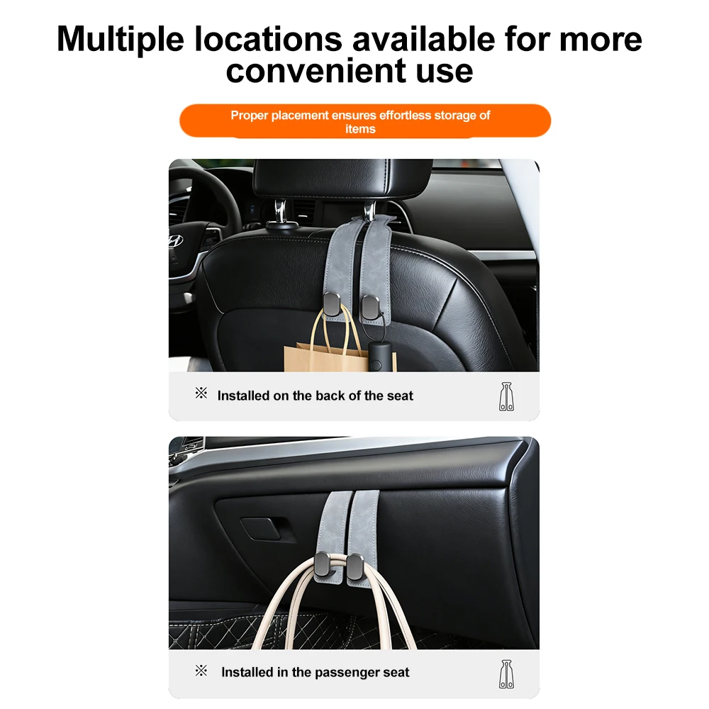 Auto-Kopfstützenhaken für Taschen, Sitzrücken-Organizer, Halterclips, Auto-Befestigungshaken, Handyhalter, Auto-Aufbewahrungshaken – Detail 5