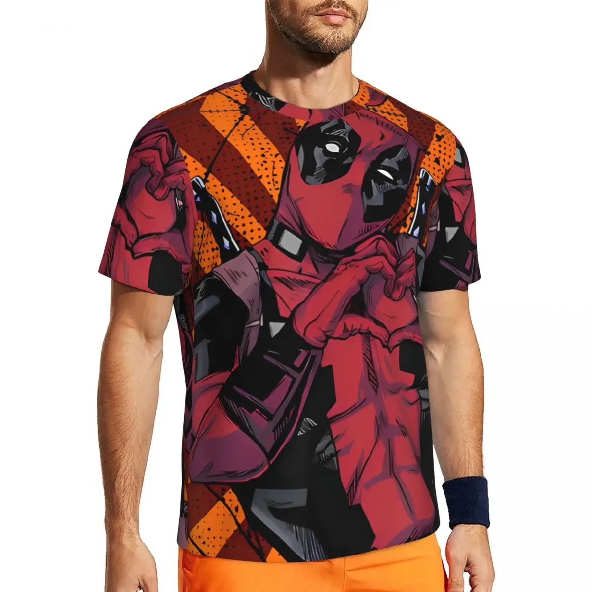 

Heart Hands Deadpool & Wolverine T-Shirt Harajuku Gym T Shirts Short Sleeves Comfortable Tshirt Summer Y2K Casual Big Size Tees