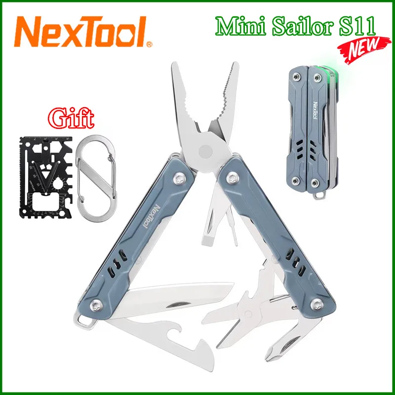

NexTool 12-в-1 мини-матросские плоскогубцы S11 многофункциональный карманный нож складной инструмент уличные кусачки для проволоки отвертка ножницы инструменты EDC