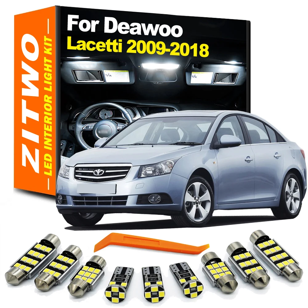 ZITWO 15Pcs Car LED Interior Light Kit For Daewoo lacetti Premiere 2009- 2012 2013 2014 2015 2016 2017 2018 License Plate Bulb