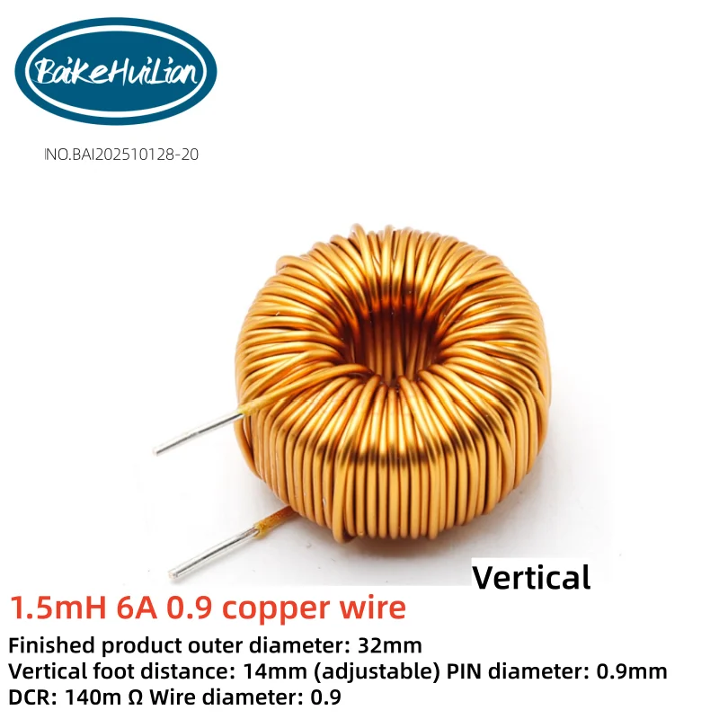 

1.5mH 6A 0.9 copper wire high current magnetic ring inductor/energy storage inductor ring inductor choke coil