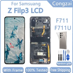 Pantalla Super AMOLED para Samsung Z Flip3, LCD, SM-F711U, F711B, F711, con defecto, montaje de pantalla táctil