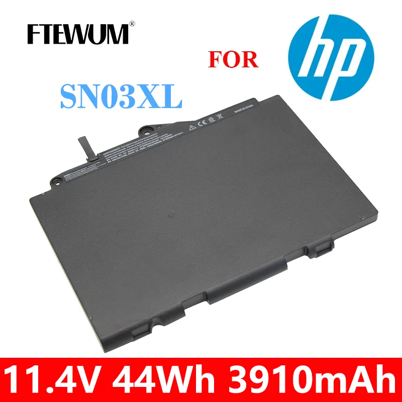 

11.4V 3910mAh 44Wh SN03XL Laptop Battery For HP EliteBook 820 725 G3 G4 Series 800514-001 800232-241 HSTNN-UB6T HSTNN-DB6V