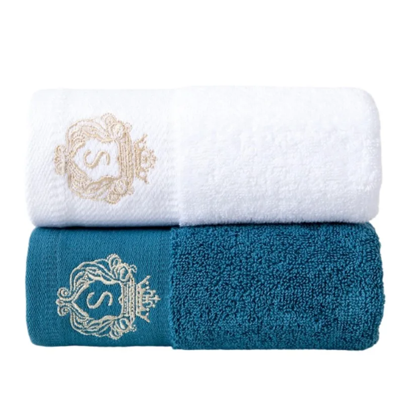 

2pcs White Blue Towels Premium Black Hand Towels Cotton Soft Highly Absorbent Hotel & Spa Quality Hand Bath Towels Home Supplies