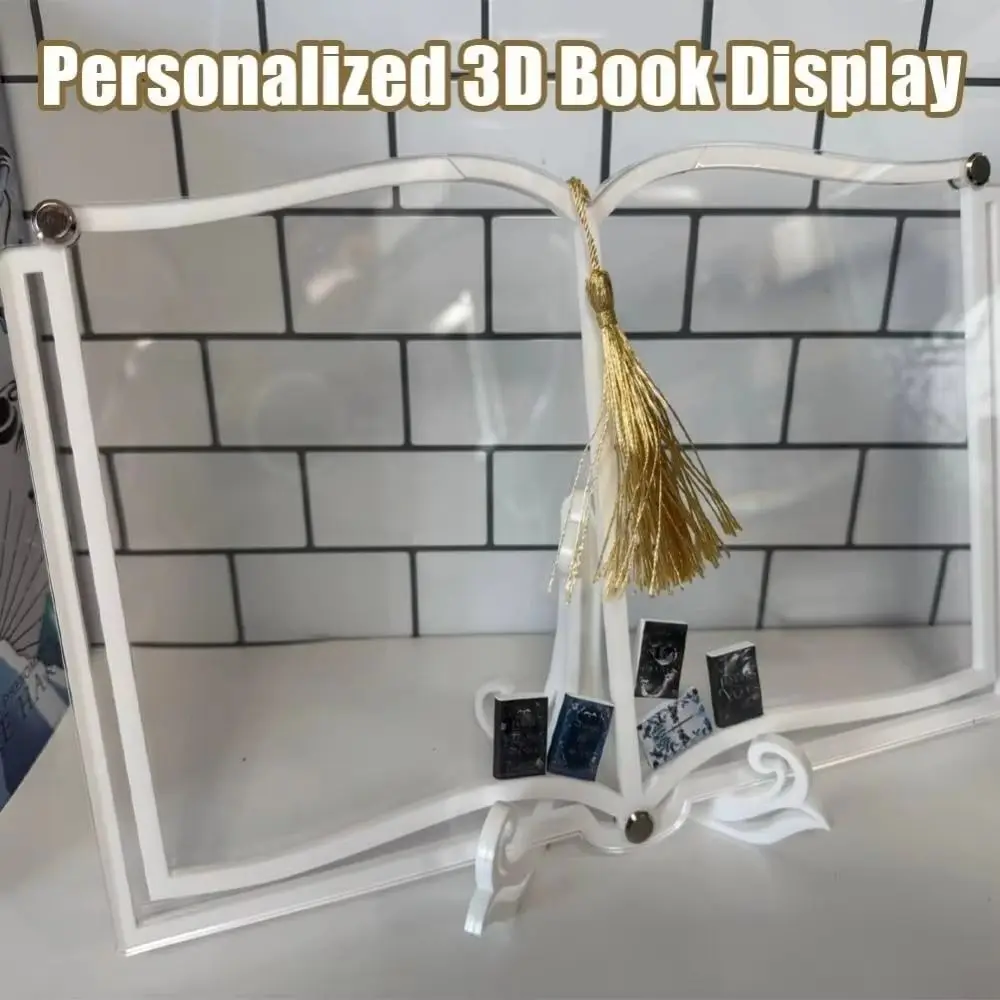 

Creative Acrylic Book Shelf Display Clear Decor Book Stand Practical Black/White Vertical Organization Shelf Office