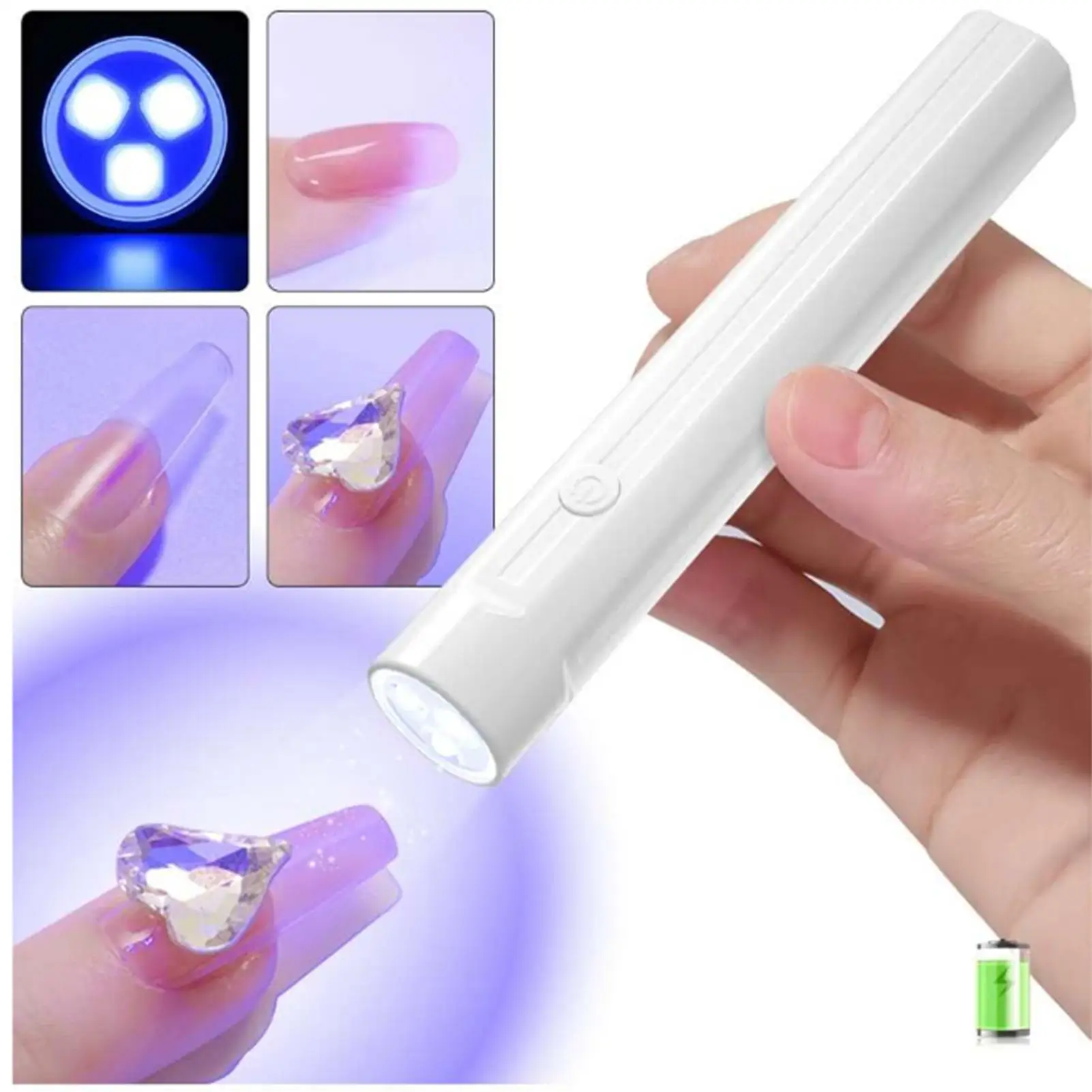 Mini lampada per unghie UV a LED portatile-3W ad asciugatura rapida con 2 timer e 3 chip di lampada, strumento per asciugare le unghie in Gel ricaricabile