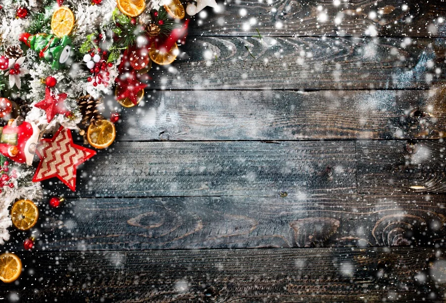 لوحة خشبية عتيقة خلفية حالمة ندفة الثلج عيد الميلاد خلفية حفلة عيد ميلاد خلفية الشتاء لاستوديو الصور