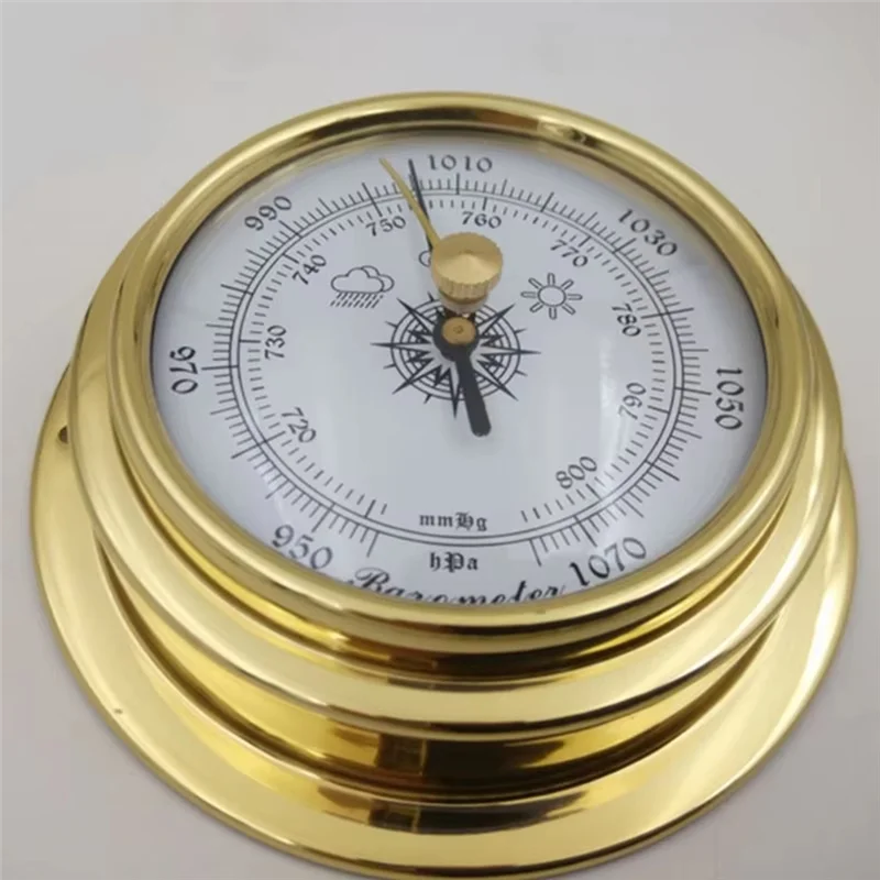 abbp-boat-barometer-clock-thermometer-hygrometer-set-weather-station-set-wall-mounting-type-brass-for-case-brass-for-case