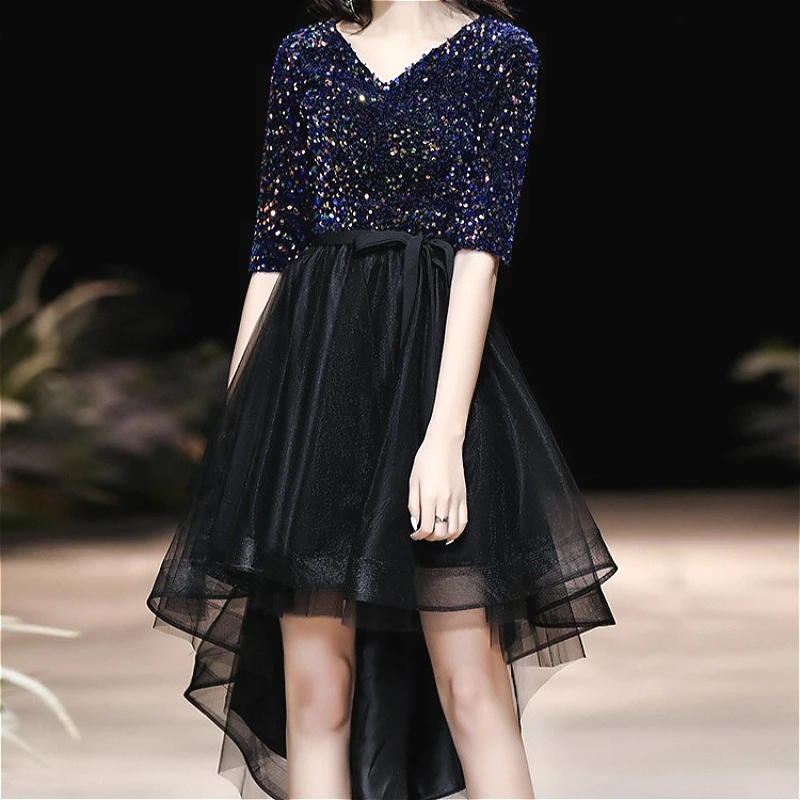 

2026 Mid Length Dress Women Gown Dresses A Line Vestidos Y2k Streetwear V Neck Half Sleeve Elegant Party Night Work Evening