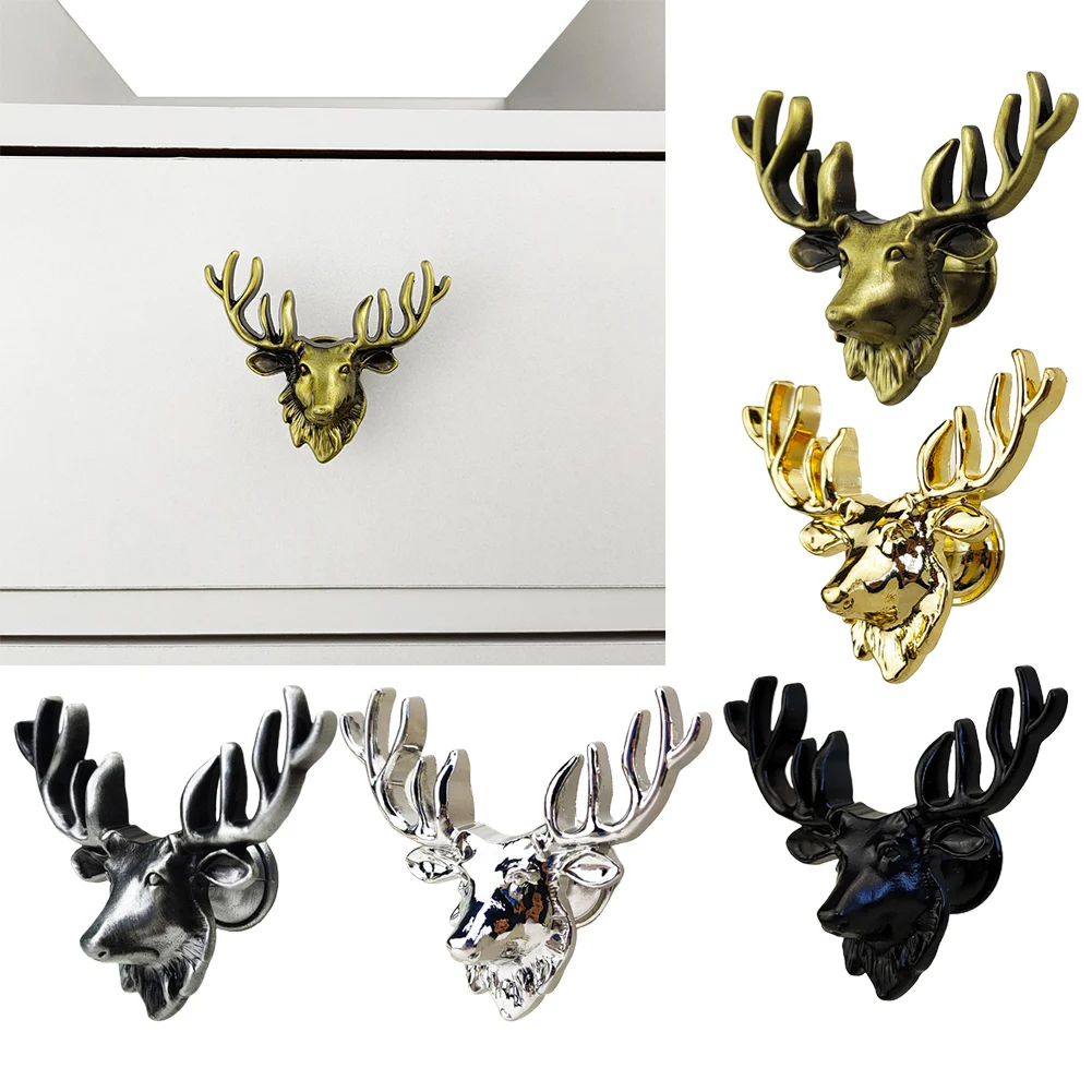 

Ручки ящиков, дверные ручки для шкафа, ручки для детской комнаты, форма оленей, цинковый сплав, устойчивое к коррозии украшение для мебели