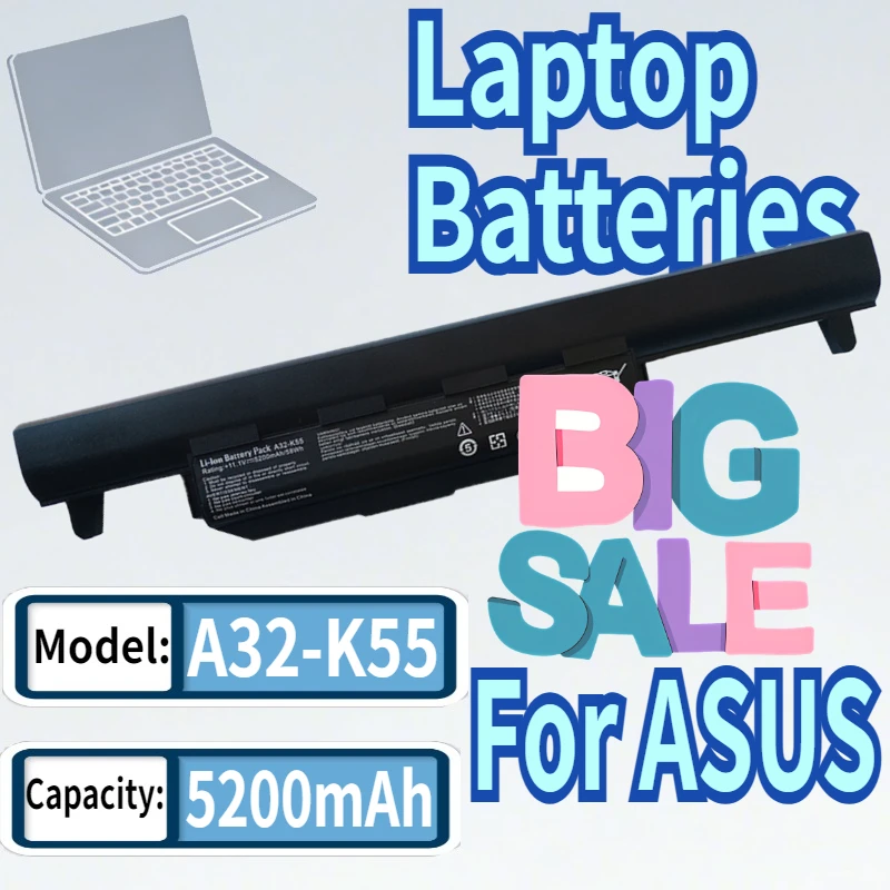 

11.1V A32-K55 Battery for ASUS X45 X45A X45C X45V X45U X55 X55A X55C X55U X55V X75 X75A X75V X75VD U57 U57A U57VD