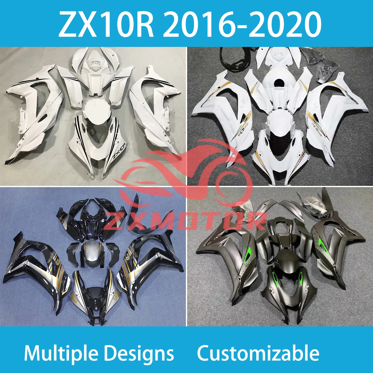 

For Kawasaki Ninja ZX-10R 2016 2017 2018 2019 2020 Fairings Motorcycle Customized ABS Prime Fairing Kit ZX10R 16 17 18 19 20 New