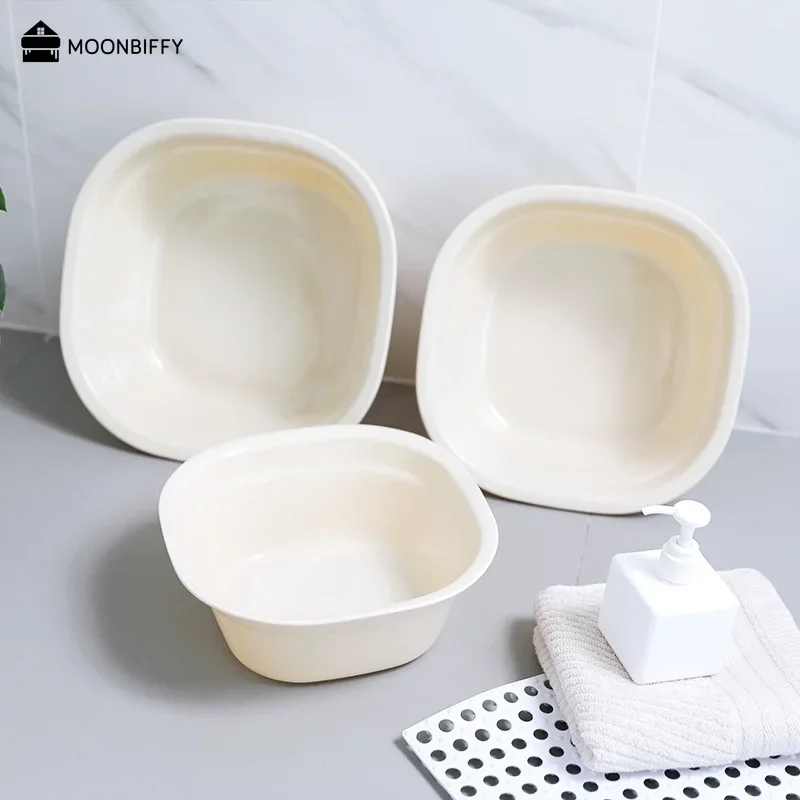 Portable Basins Household Thickened Washbasin Fruit Basin Laundry Basin Plastic Basin Daily Necessities Bathroom Accessories