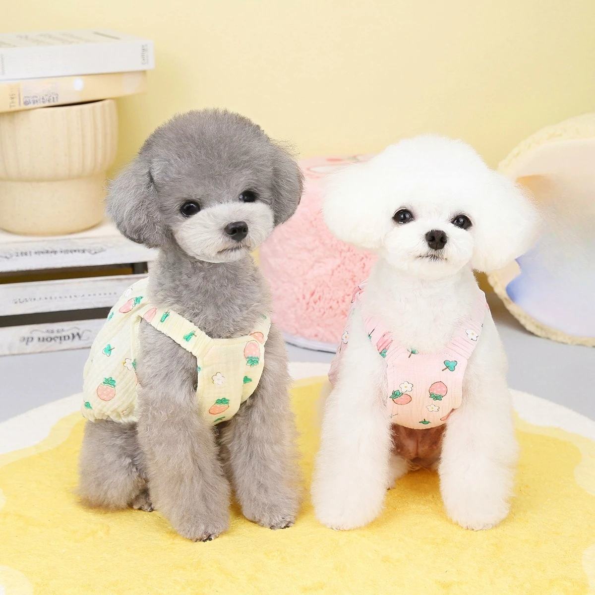 New Spring Summer Pet Dog Cat Clothes Cotton Strawberry Halter Top Dress Vest for Small Dogs & Cats