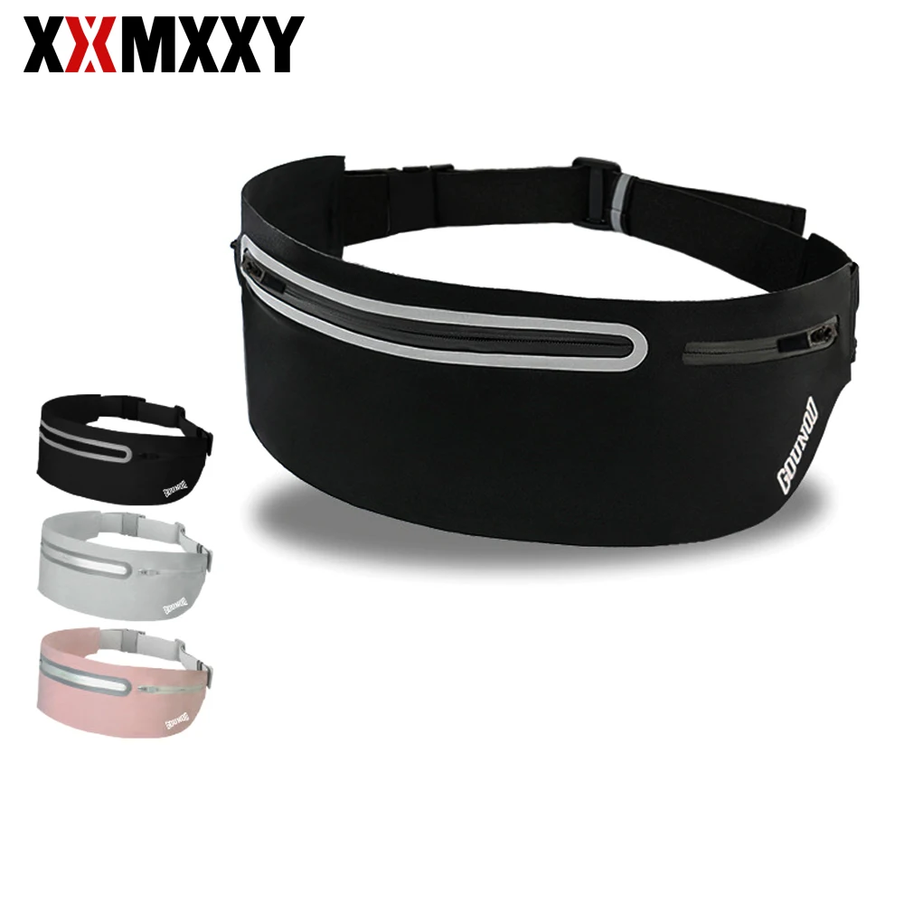 

Поясная сумка-бананка для бега (1 шт.), тонкая, для мужчин и женщин, с держателем для телефона, для тренировок, для денег, для бегунов