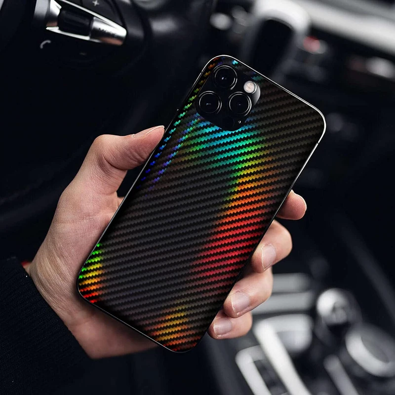 Premium Gloss Holographic Black Carbon Fiber Vinyl Wrap Film Bubble Free Air Release Car Wrap Vinyl Automotive DIY Decals