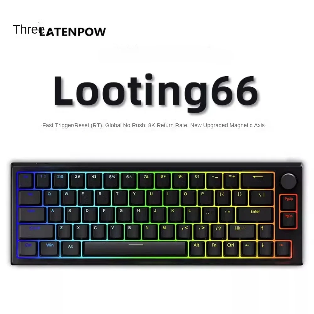 Latenpow Looting 66 75 Keys NE Magnetic Shaft Keyboard Translucent PBT Keycap RT Mode Gaming Mechanical Wired Ergonomic RGB DIY