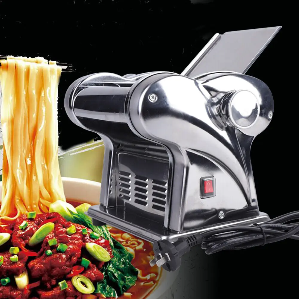 Commercial Electric Dough Skin Noodles Pasta Maker Machine Roller Sheeter with Two Blades Home Kitchen Use