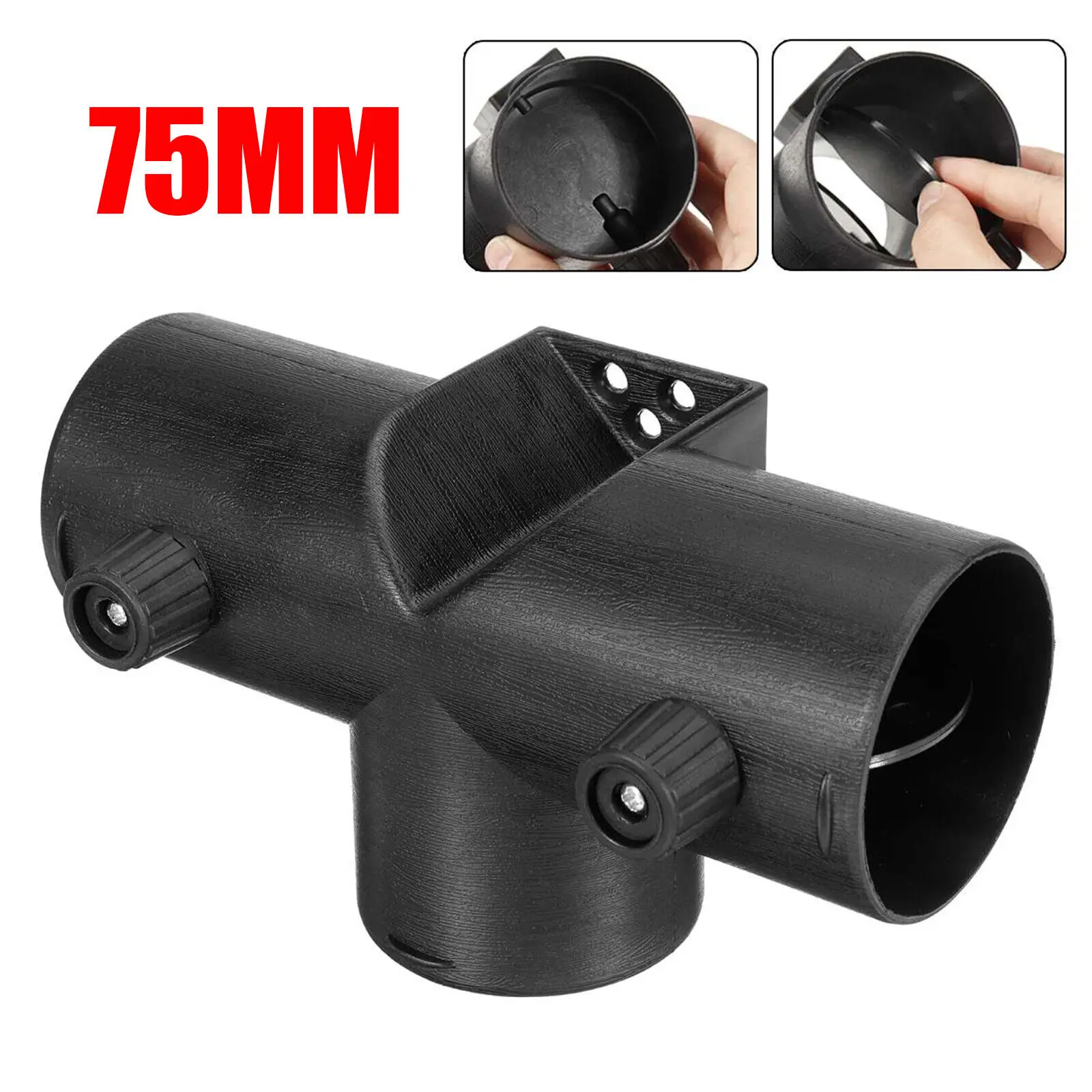 75mm Universal Adjustable Air Vent Ducting T Piece Outlet Connector High Temperature Resistant Valve Flap For Diesel Heater