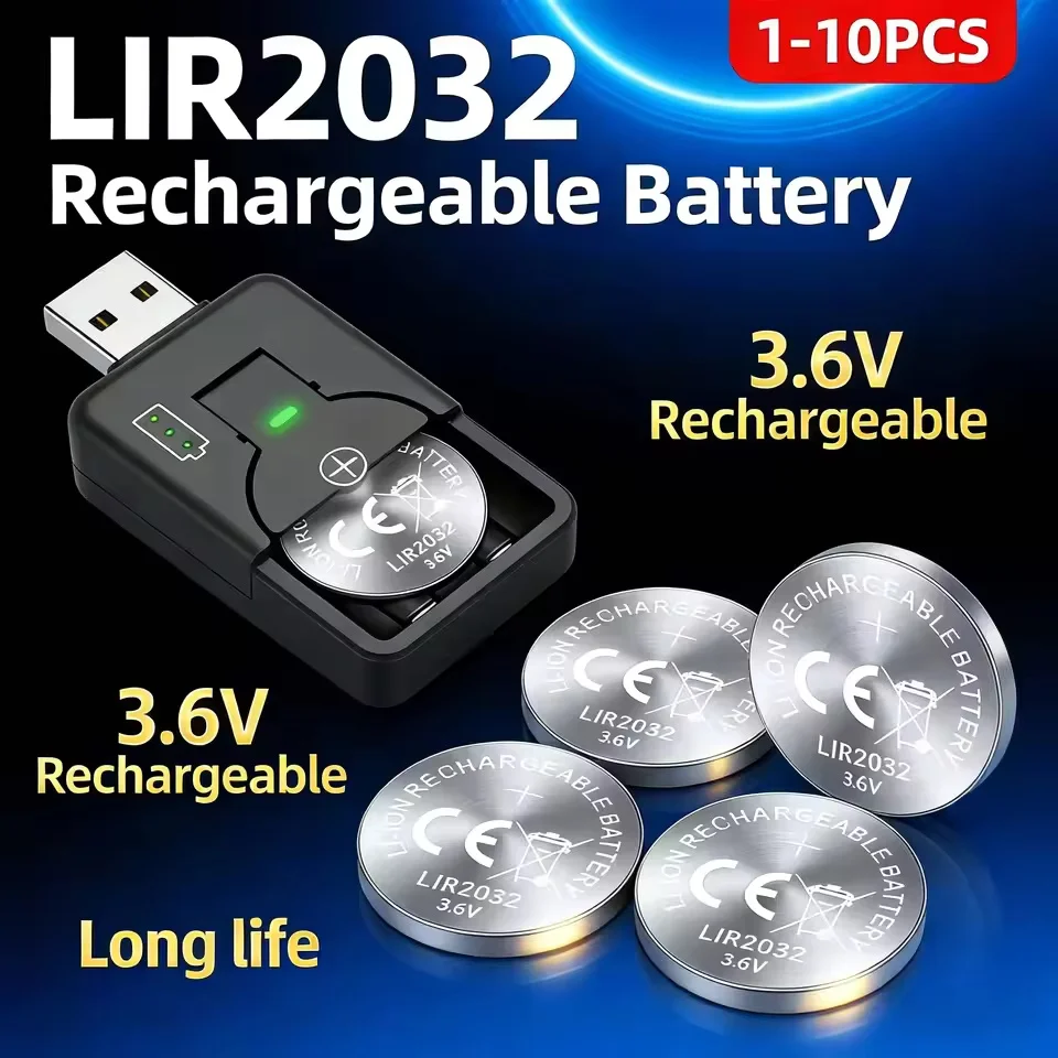 100PCS LIR2032H High-capacity Rechargeable Lithium Battery Button Battery LIR2032 3.6V Coin Battery view 6
