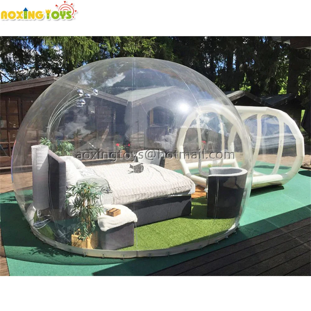 Outdoor Campaign Picnic Inflatable Bubble Tent House Dome Room With Single Tunnel For Events Grden Hotel Yard With Blower