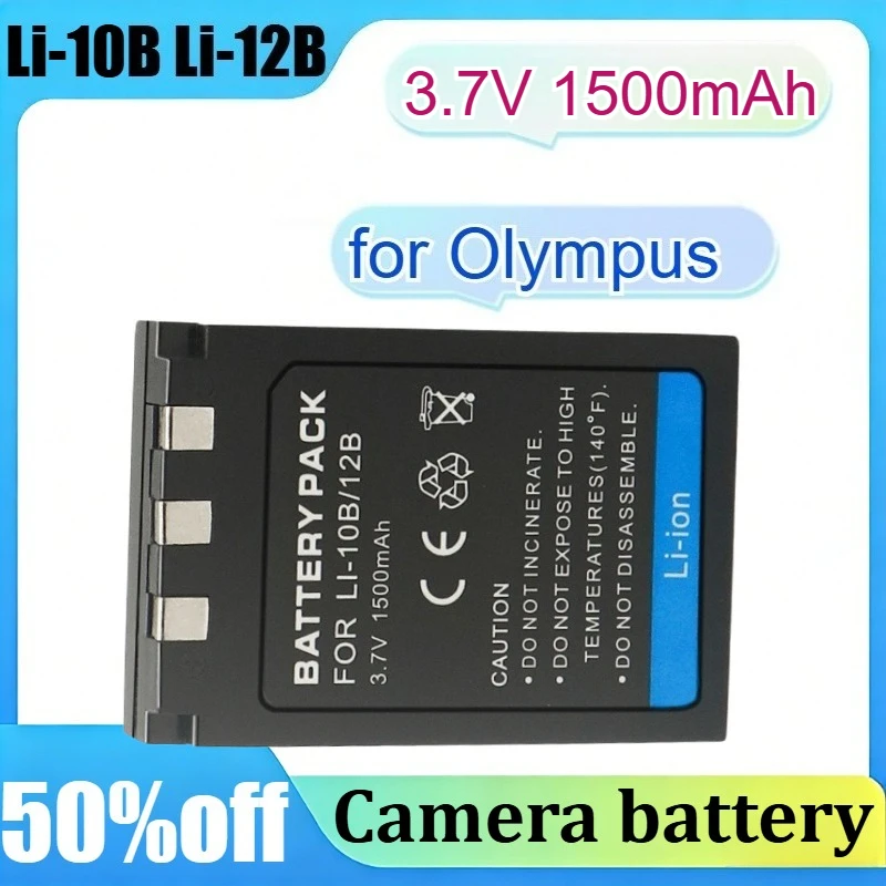 

2pcs-Li-10B Li-12B for Olympus LI-10B LI-12B DB-L10 C-470ZOOM 3.7V 1500mAh Camera Battery