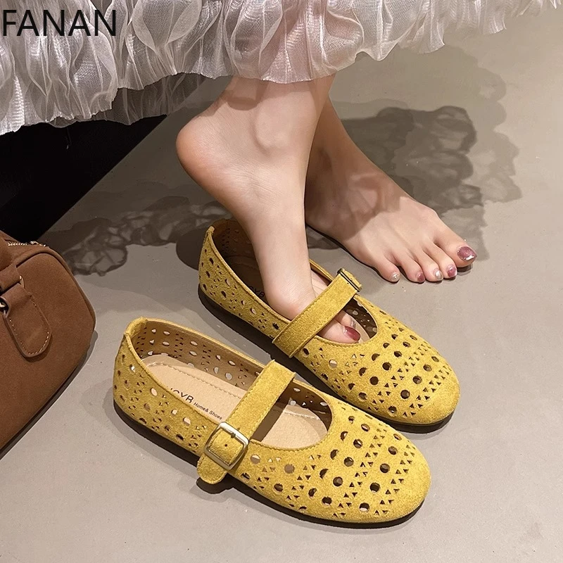 

Новые винтажные туфли на плоской подошве, французские желтые туфли Мэри Джейн на низком каблуке для женщин, повседневные сандалии для отпуска, туфли-лодочки на платформе