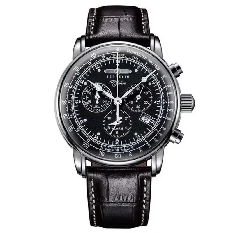 

New Zeppelin Airship Automatic Date Mens Leather Band Fashion Luxury Business Caseual Men Watches Gift Men' Waterproof CasWatch