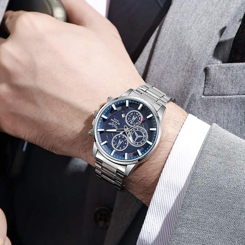 

2pcs New Men's Trendy Business Round Quartz Watch Ideal for Valentine's Day EasterBirthday Christmas and as a Gift for Friends