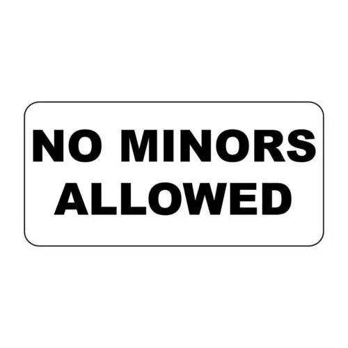 No Minors Allowed Black Retro Vintage Style Metal Sign - 8 X12 In With Holes