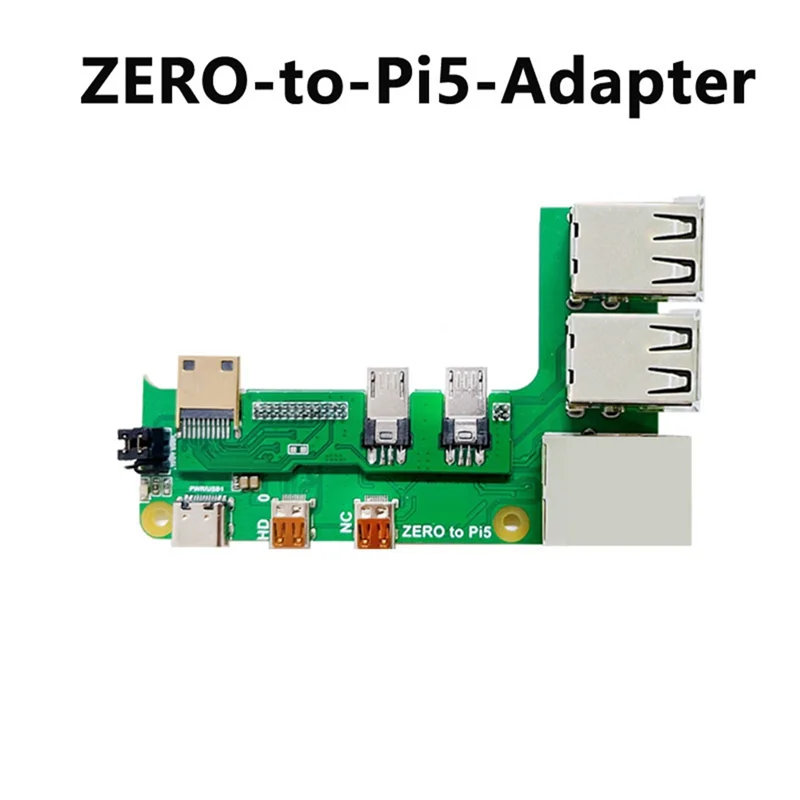 

Well Made-For Raspberry Pi Zero 2W To PI5 Expansion Board With Cable Zero To Pi5 Interface Adapter Zero USB HUB RJ45 HAT Green