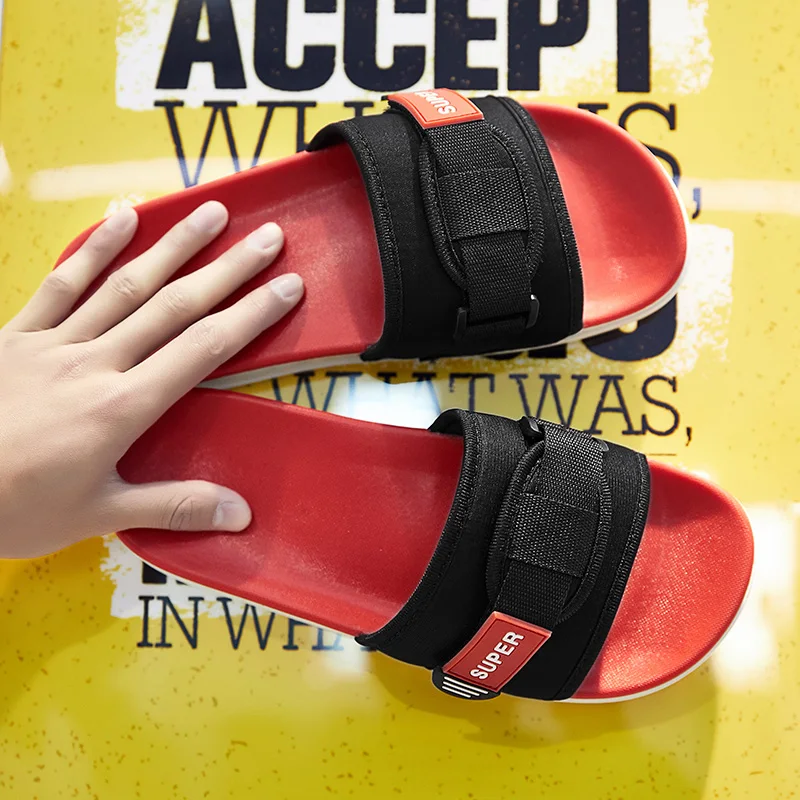 

Men Casual Slippers for Indoor and Outdoor Use – Non-Slip Soft Sole with Velcro Design Fashionable Beach Slipper for Trendy Men