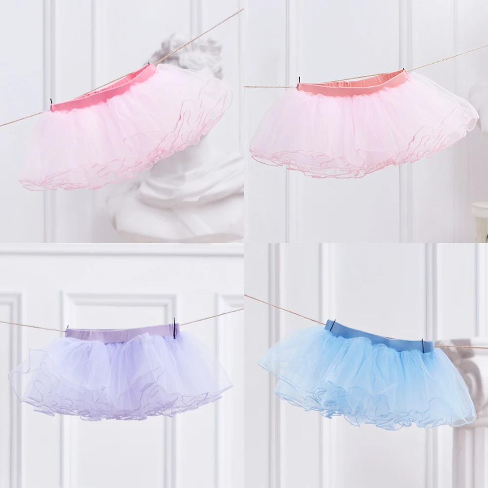 Tutu Skirt Girls Elastic Ballet Dance Skirts 4 Layers Tulle Tutu for Toddler Kid Children